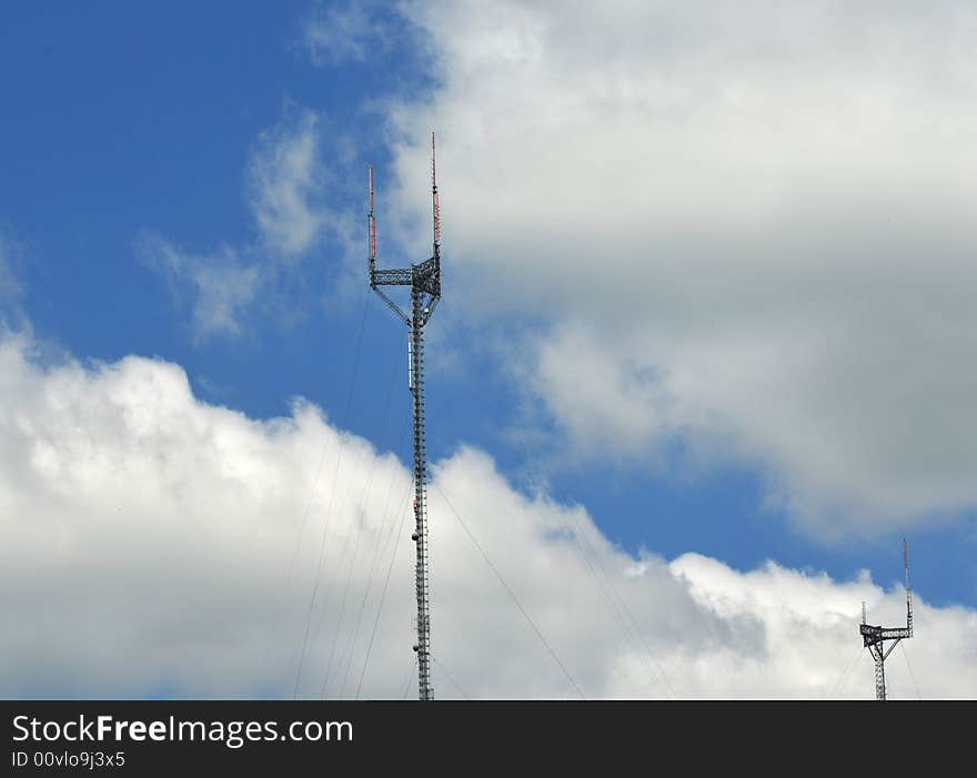 Twin spire antennae cell phone tower