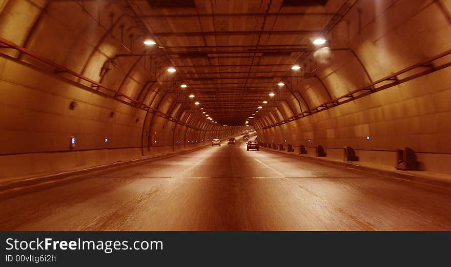 Unnel abstract with motion blur in monotone. Unnel abstract with motion blur in monotone