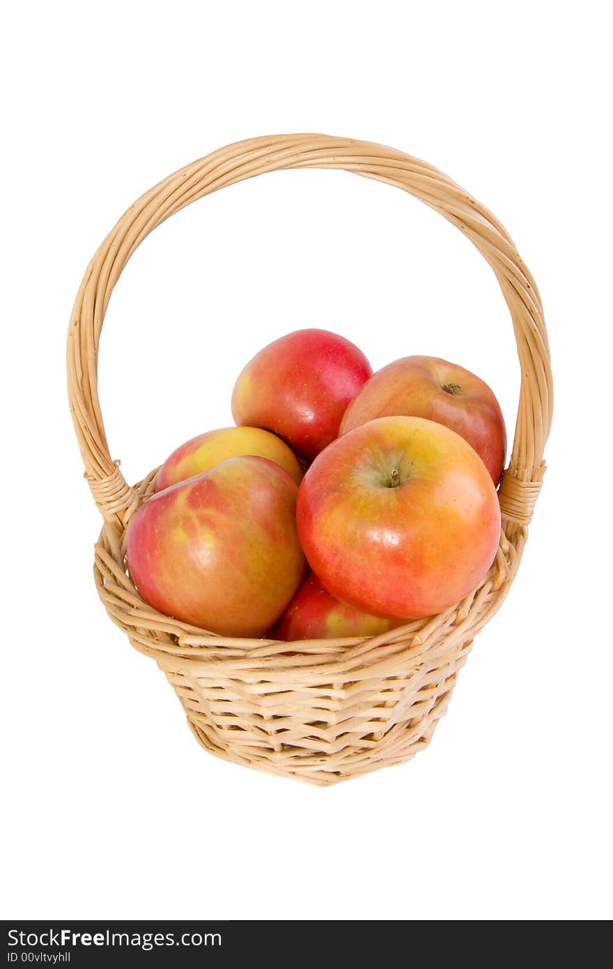 Basket of Apples Isolated on White