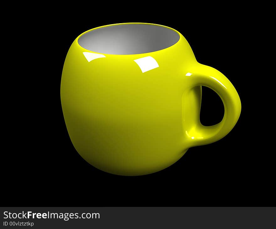 Isolated yellow cup