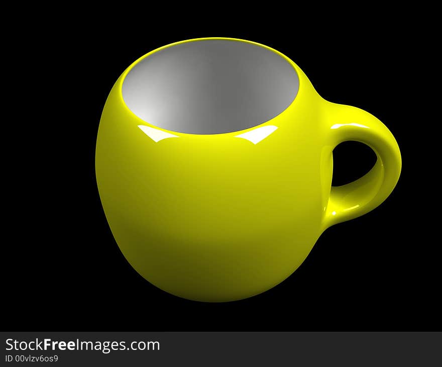 Isolated yellow cup