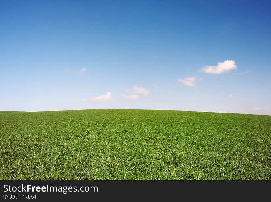 An image of blue sky over field. An image of blue sky over field