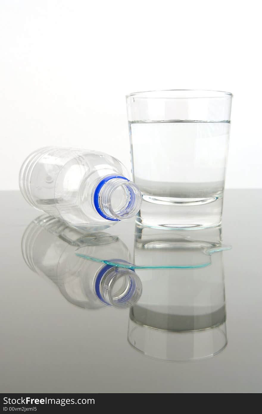 Bottled drinking water isolated against a white background. Bottled drinking water isolated against a white background