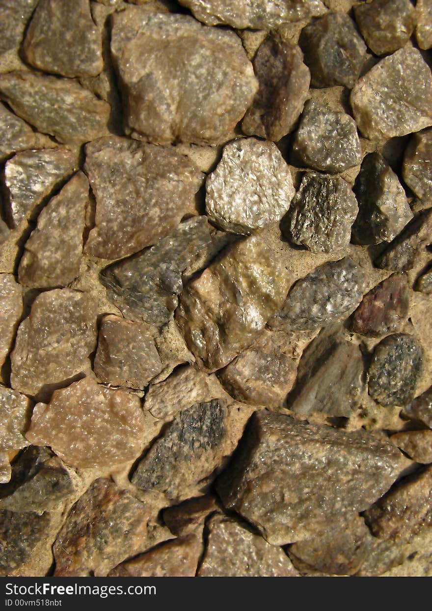 Fragment of wall, surface laid out from stones. Fragment of wall, surface laid out from stones