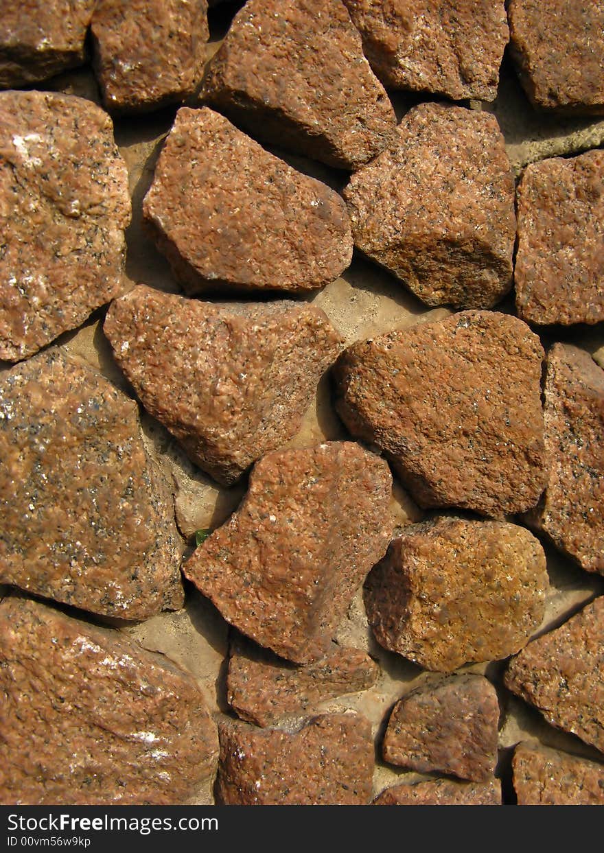 Fragment of wall, surface laid out from stones. Fragment of wall, surface laid out from stones