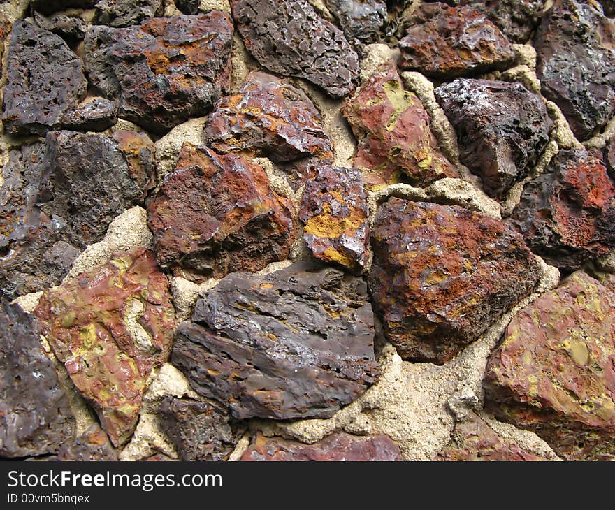 Fragment of wall, surface laid out from stones. Fragment of wall, surface laid out from stones