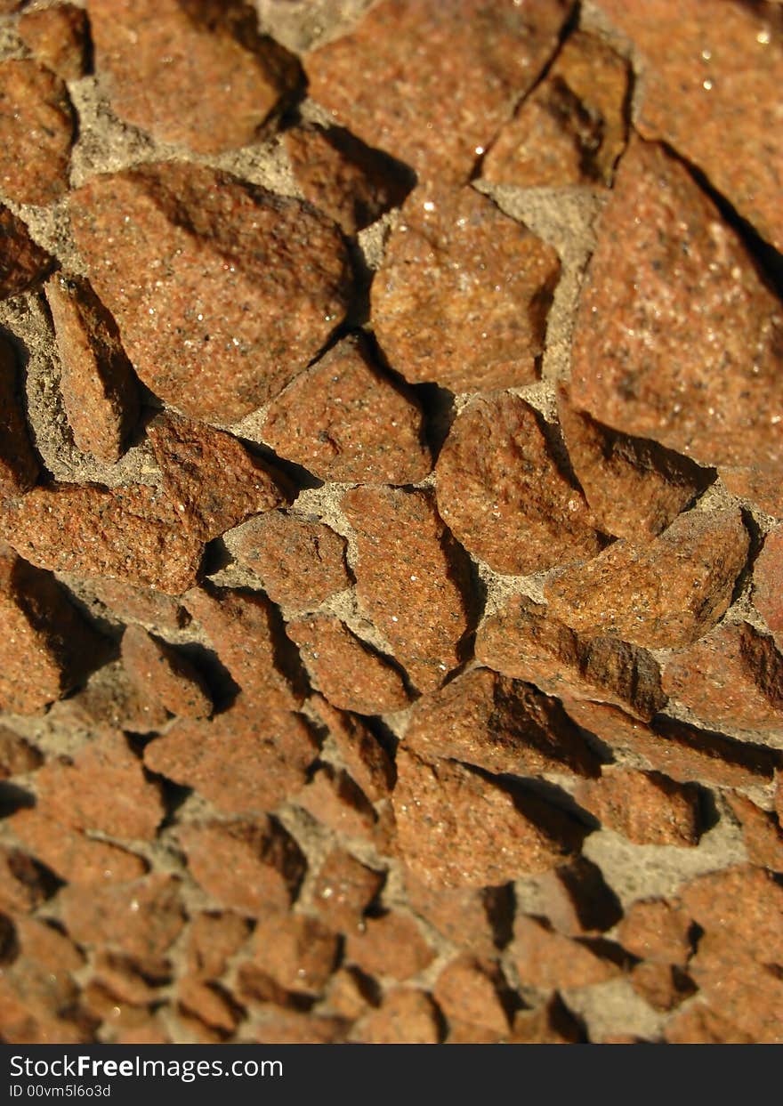 Fragment of wall, surface laid out from stones. Fragment of wall, surface laid out from stones