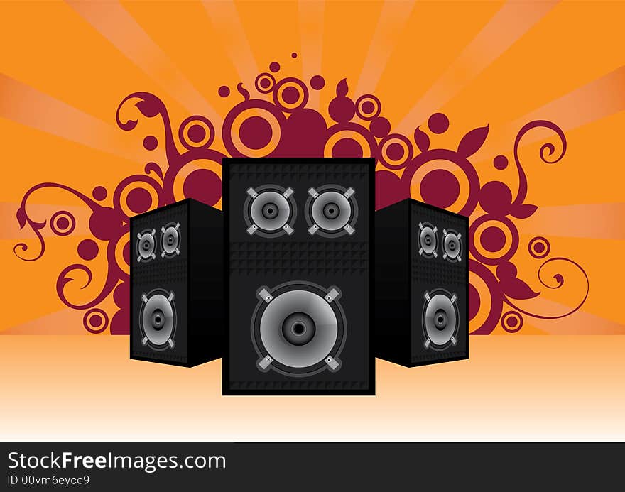 Vector illustration of sound speakers background. Vector illustration of sound speakers background