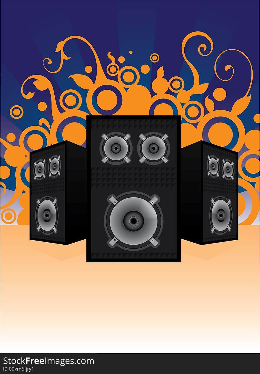 Vector illustration of sound speakers background. Vector illustration of sound speakers background