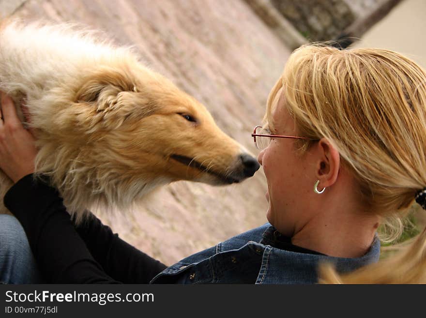 Girl and dog happiness, Ovcar and Kablar, Serbia