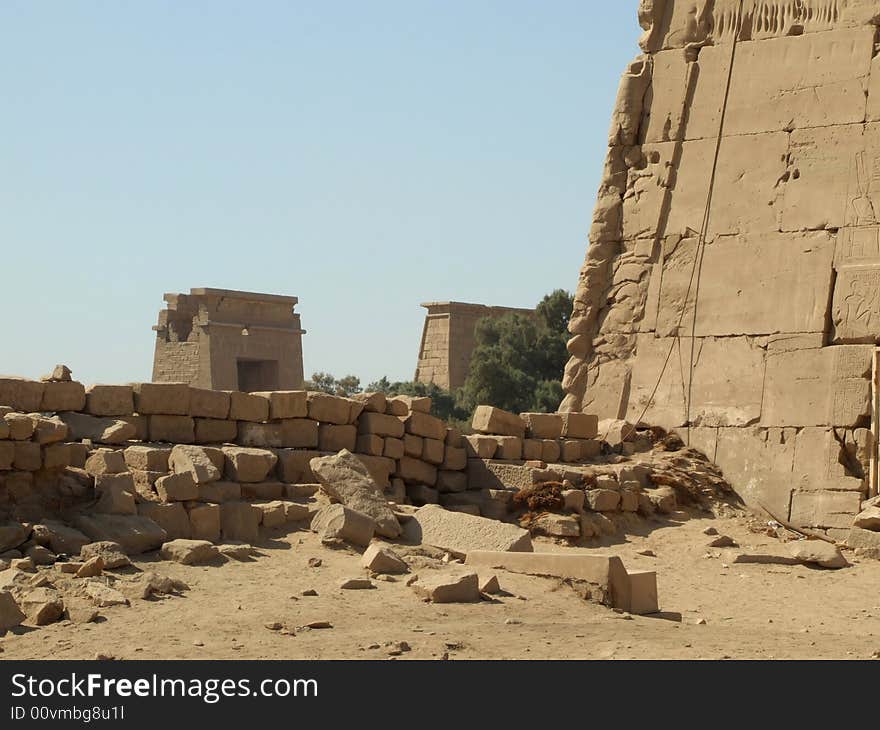 Ancient ruins in Karnak temple from Luxor