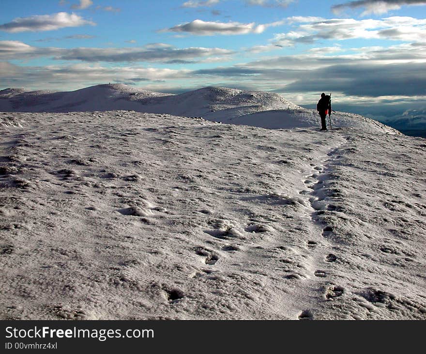 A winter day on the Scottish hills. A winter day on the Scottish hills