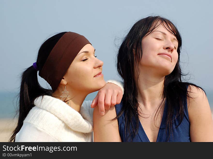 Two attractive women on the beach. Two attractive women on the beach