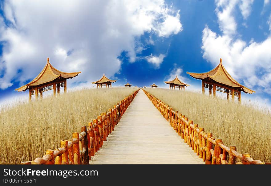 Road lead to blue sky. Road lead to blue sky