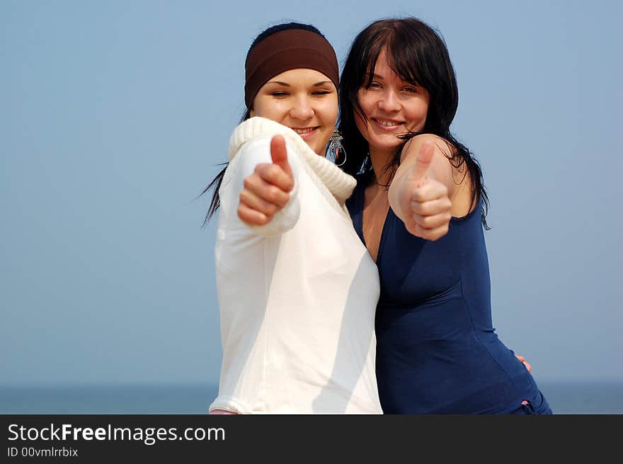 Two attractive women on the beach. Two attractive women on the beach