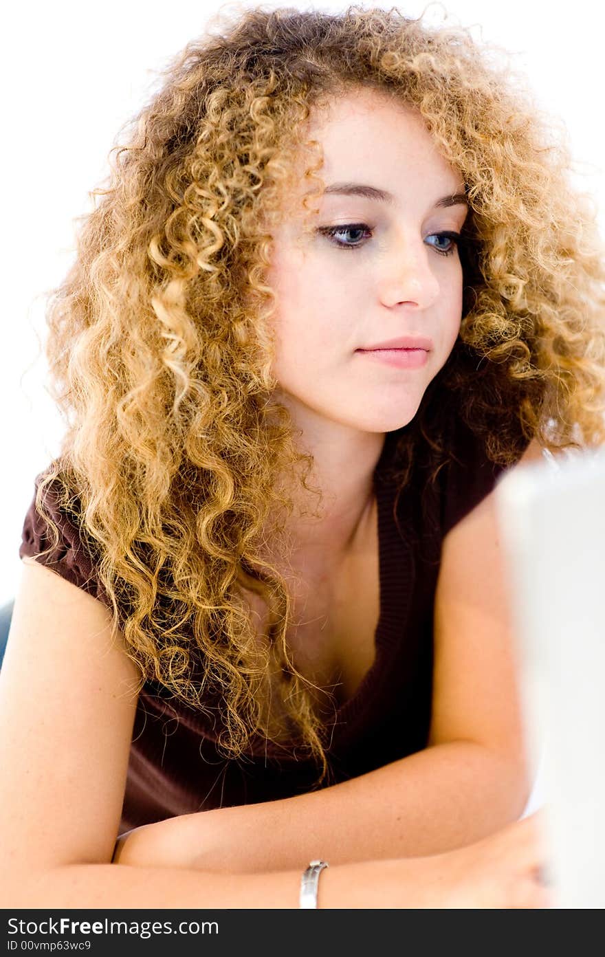 Girl And Laptop