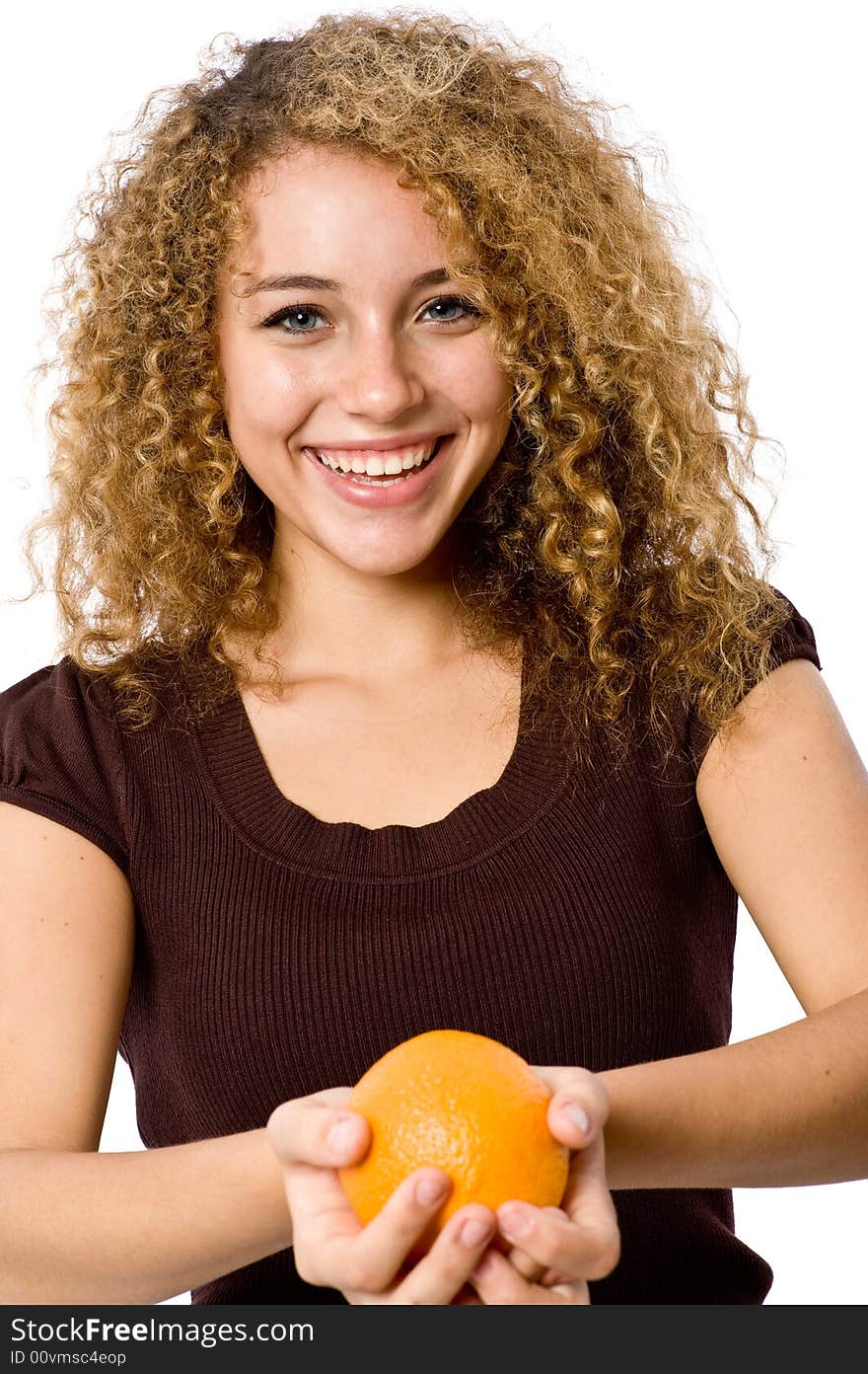 Girl Holding Orange