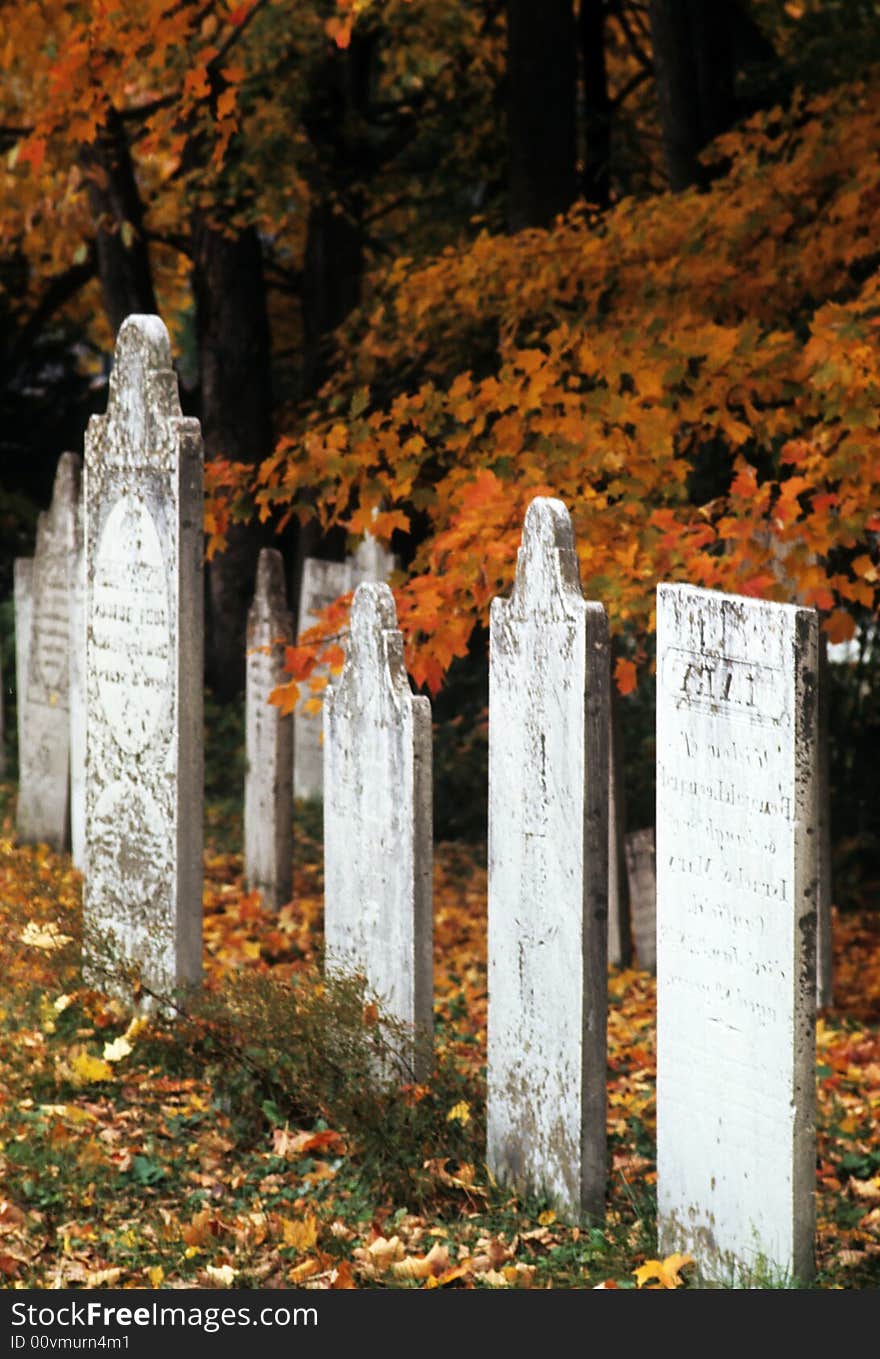 Old tombstones still standing tall