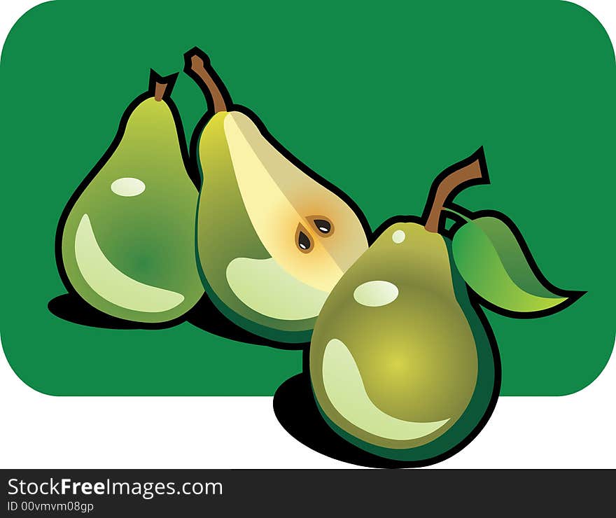 Icon of pear, vector illustration