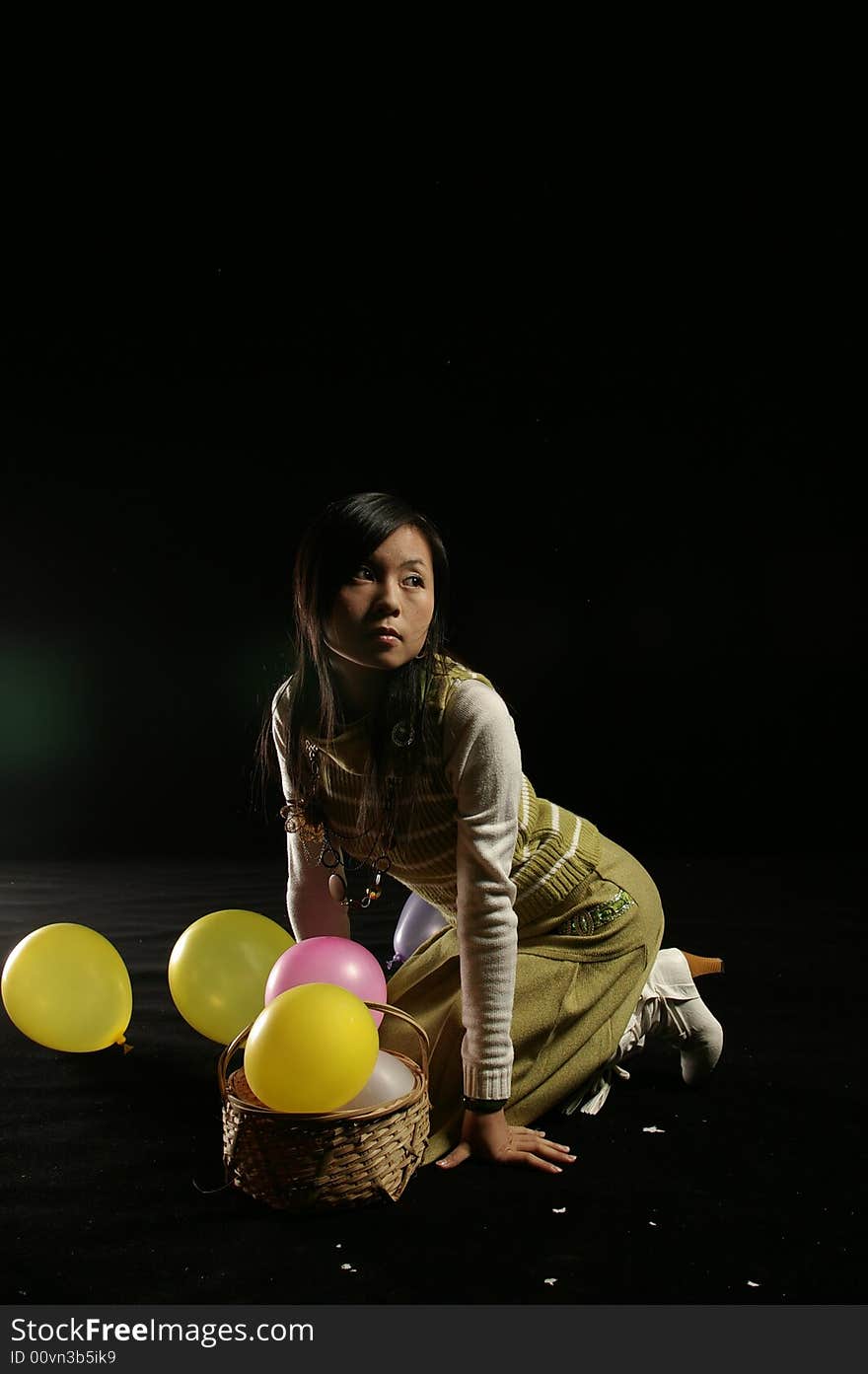 A beautiful girl and balloons. A beautiful girl and balloons