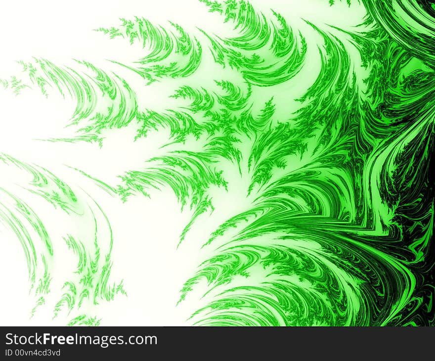 Abstract Green Side Flame Fractal