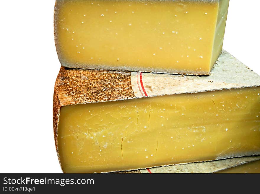 Two big yellow cheese slices on the market