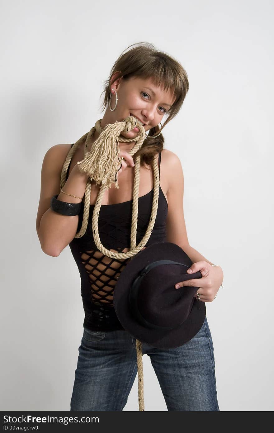 Beautiful young girl posing in a studio. Beautiful young girl posing in a studio