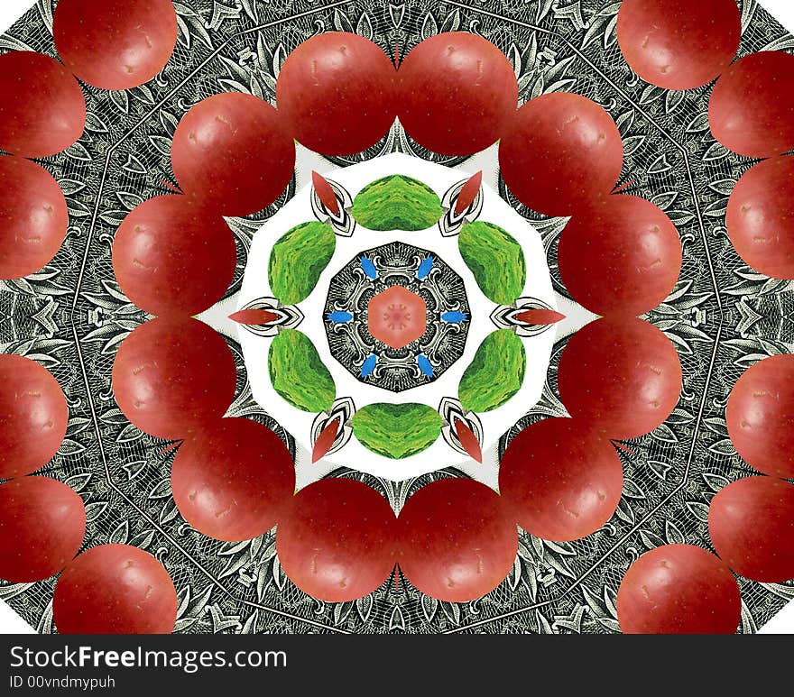 Abstract multifinal star with patterns. Illustration. Abstract multifinal star with patterns. Illustration.