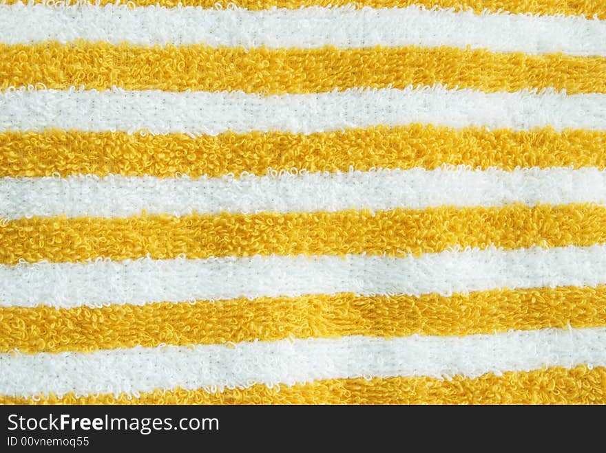 Closeup image of striped bath towel