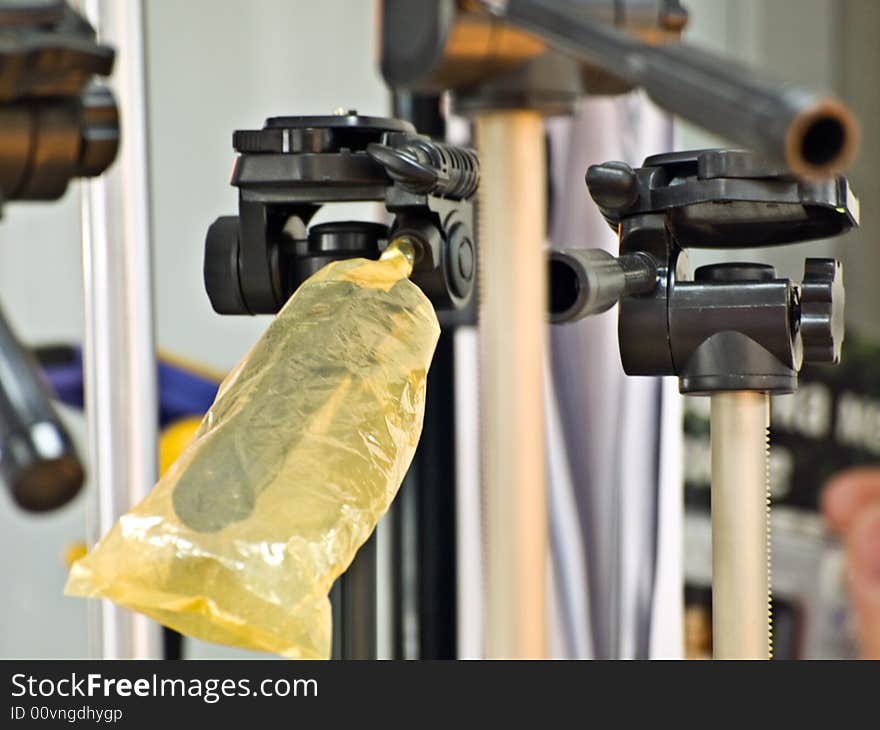 The tripods in a photographic shop