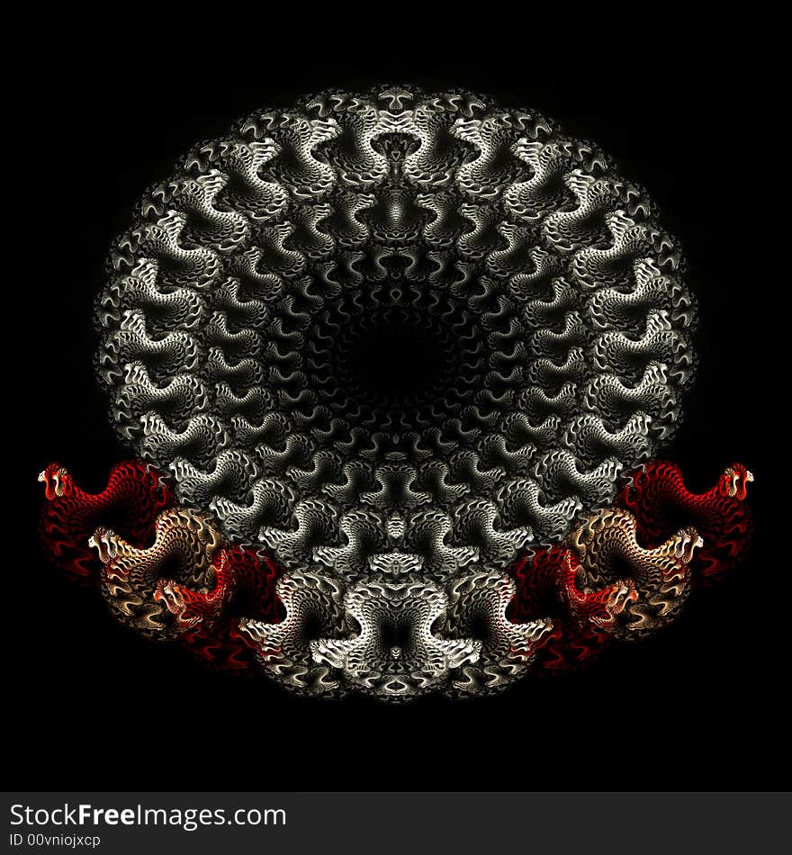 Abstract fractal image resembling intricate frills