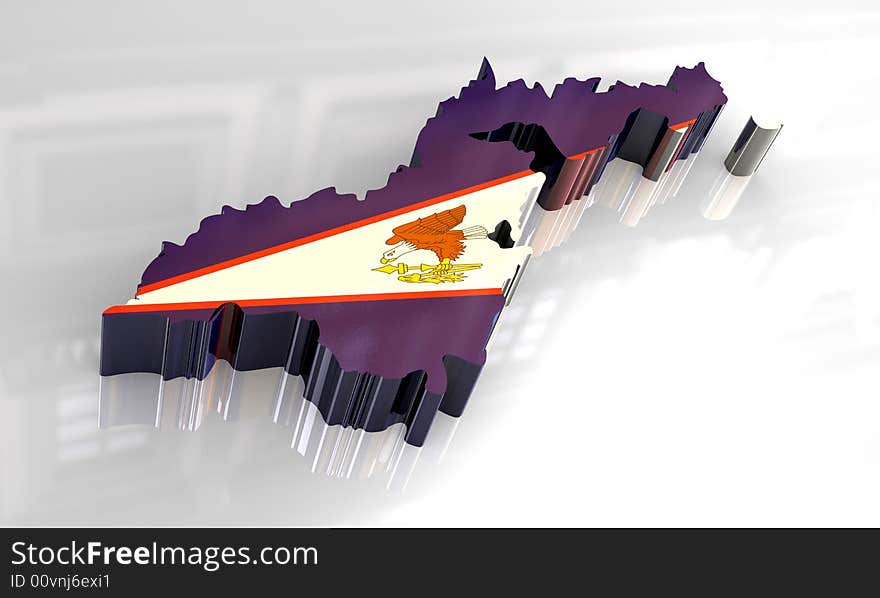 3d made flag map of american samoa