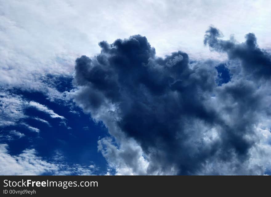 relief clouds on blue sky. relief clouds on blue sky