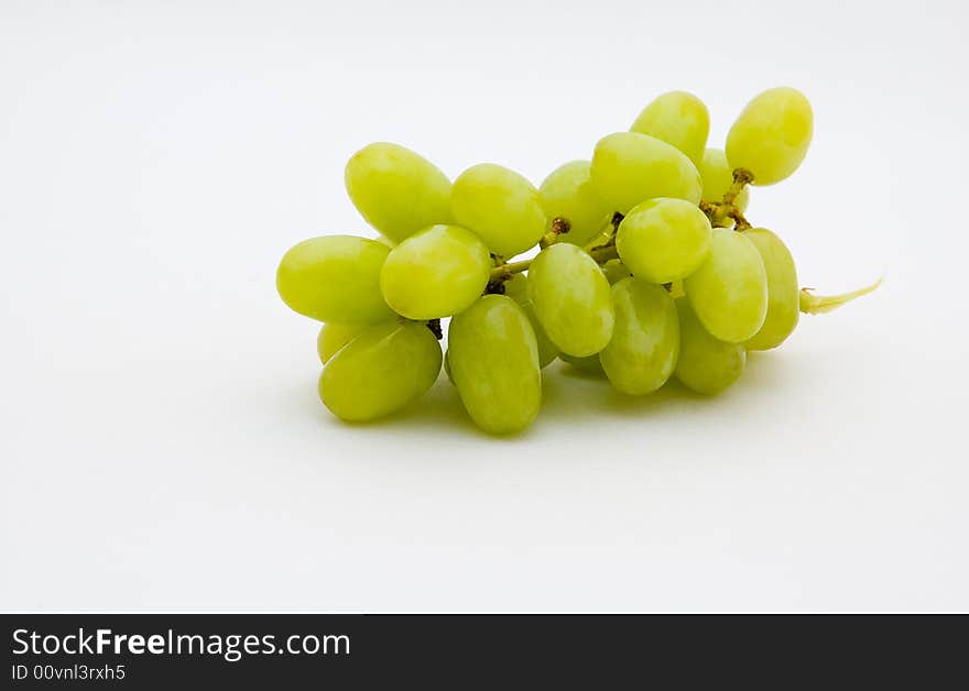 Cluster of grapes on a white background