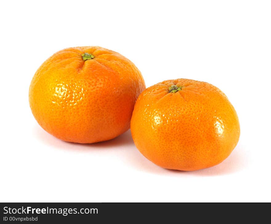 Tangerines isolated on a white background