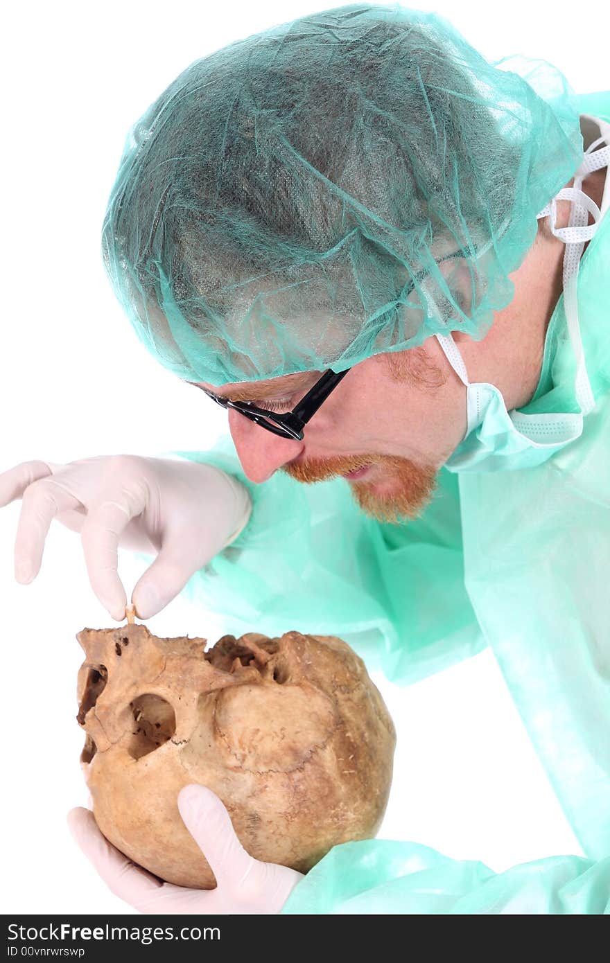 Surgeon With Skull