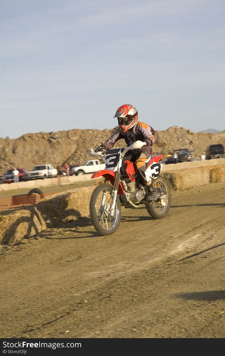 Dirt bike racer in race