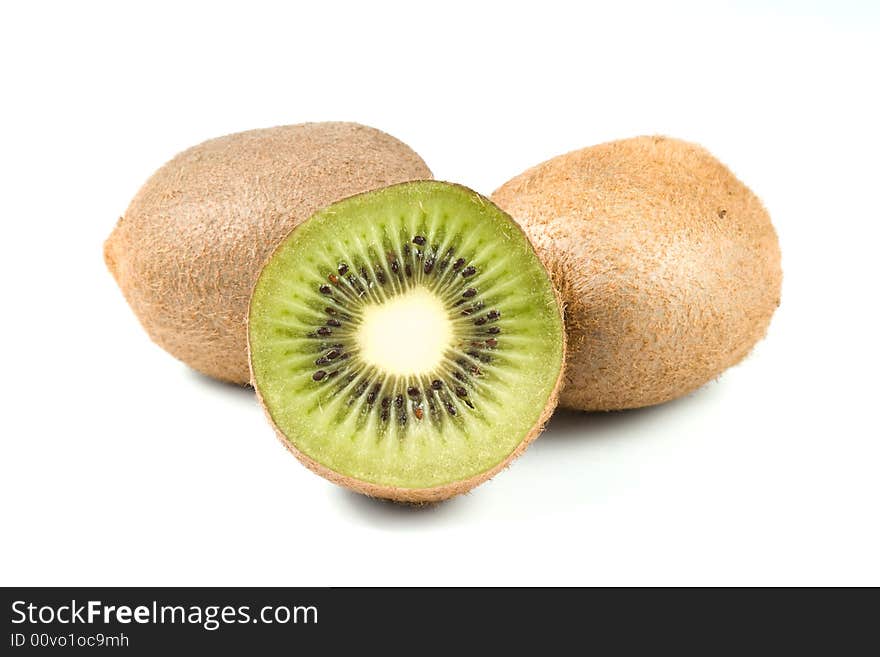 Kiwi fruits isolated on white background