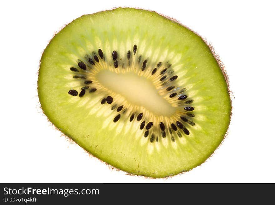 Sliced kiwi close up. Isolated on a white background. Sliced kiwi close up. Isolated on a white background.