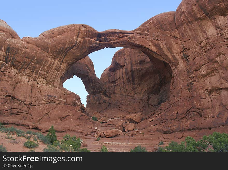 The Double Arch in Arches National Park, Utah. The Double Arch in Arches National Park, Utah