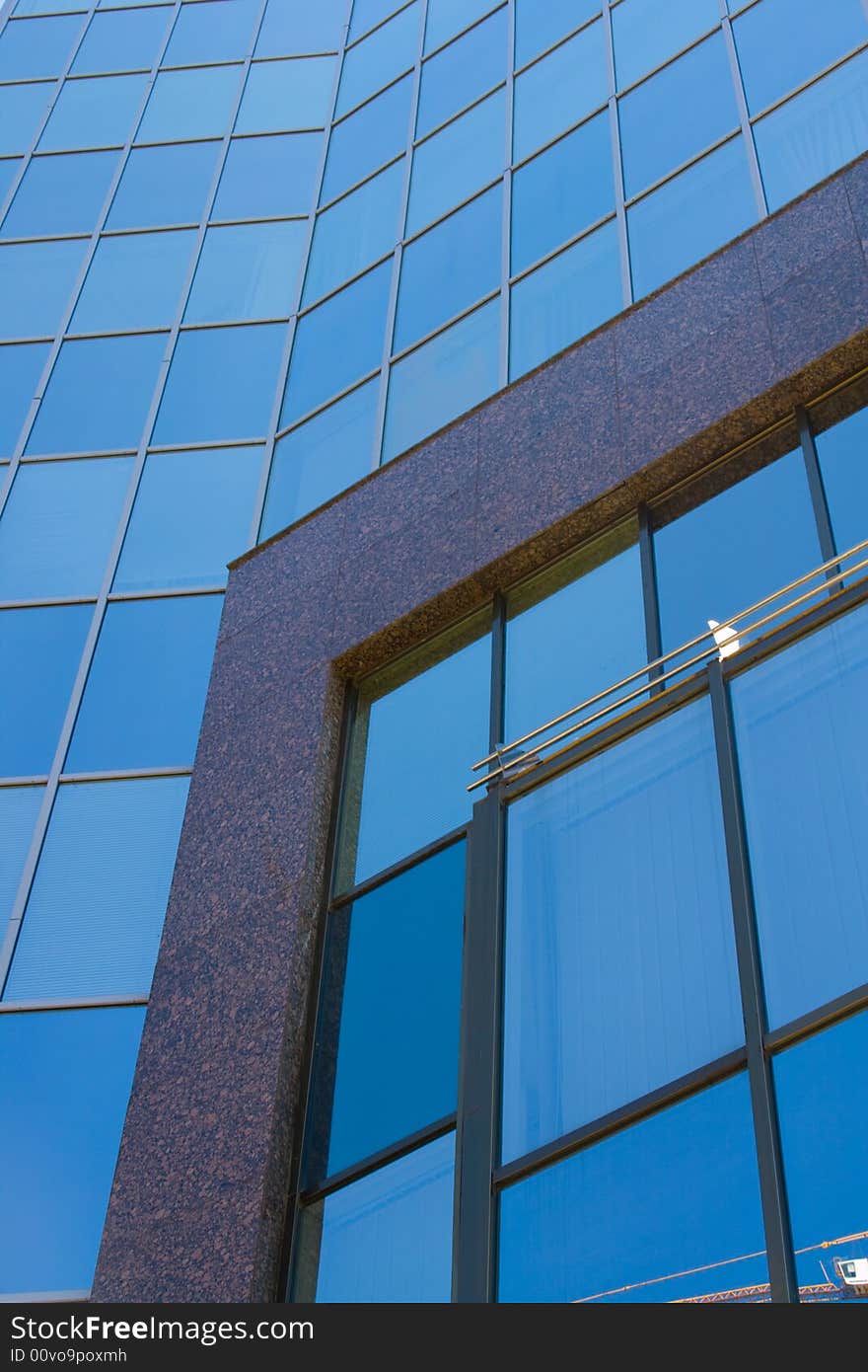 Part of modern finance center building. Part of modern finance center building