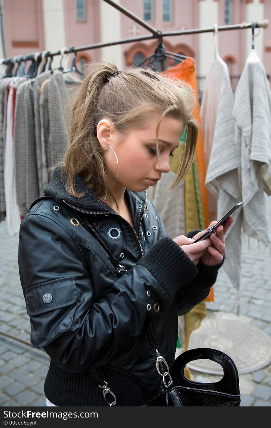 Girl shopping in market