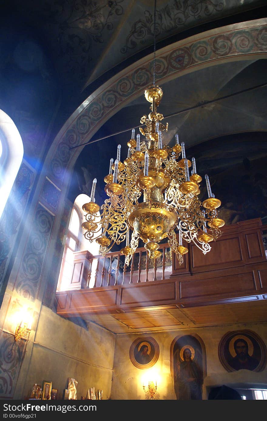 Old chandelier of a cathedral