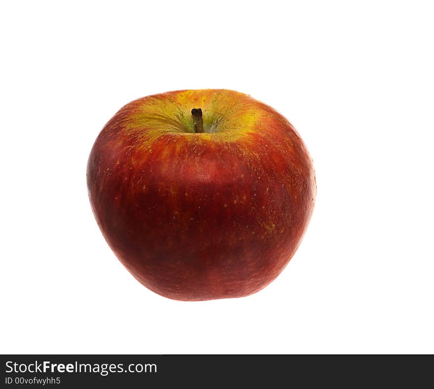 Red apple on white background