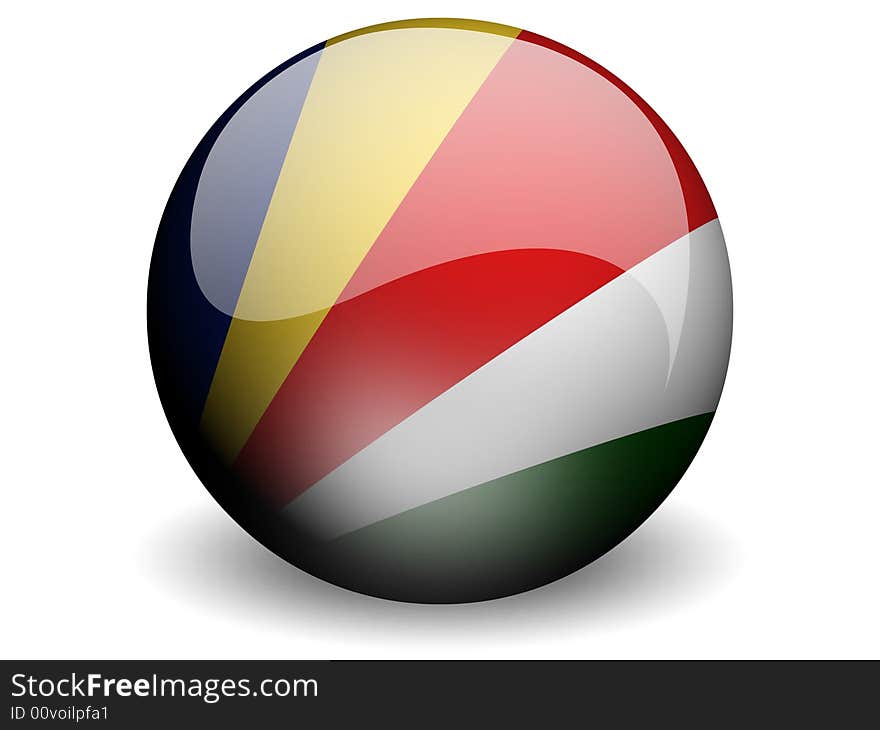 Round Flag of Seychelles With Glossy Effect