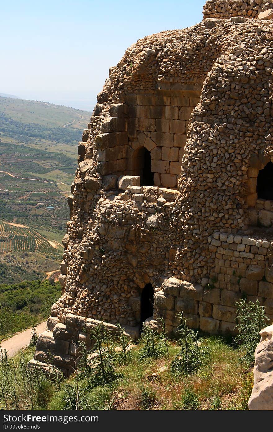 Arches in the Nimrod fortress in Israel