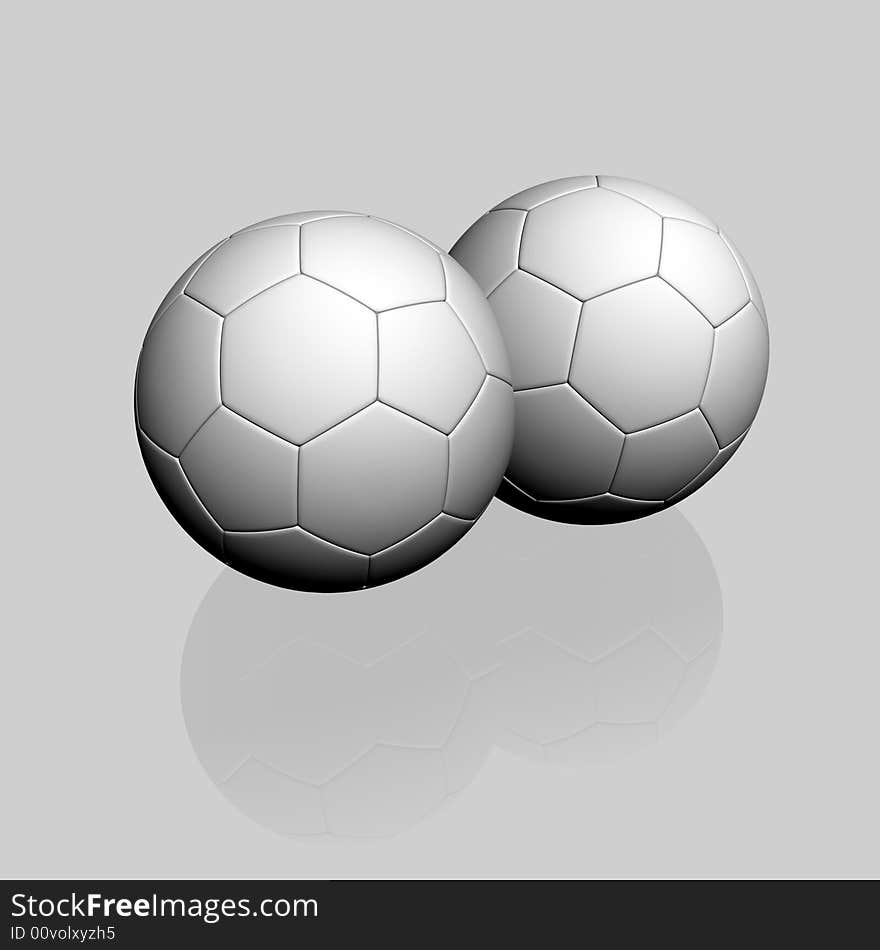 3d soccer balls