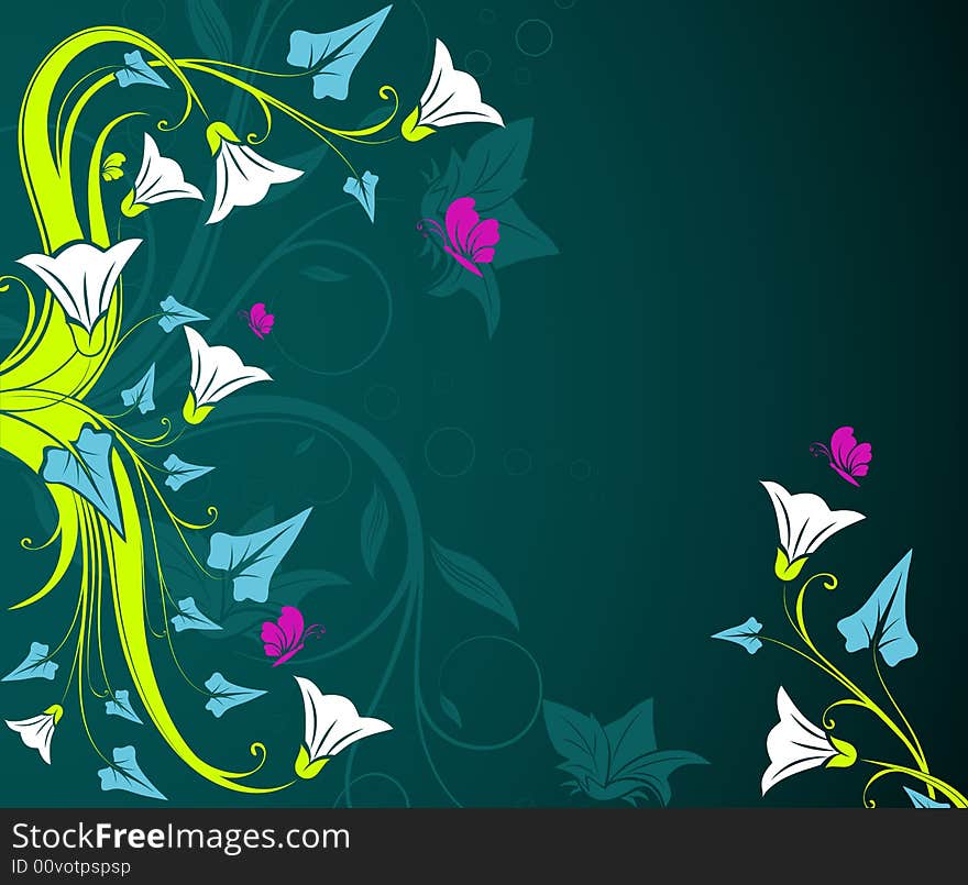 Abstract floral background. A vector format is added. Suits well for a postcard or background. Abstract floral background. A vector format is added. Suits well for a postcard or background