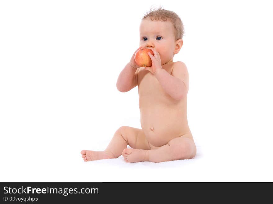 Baby with apple