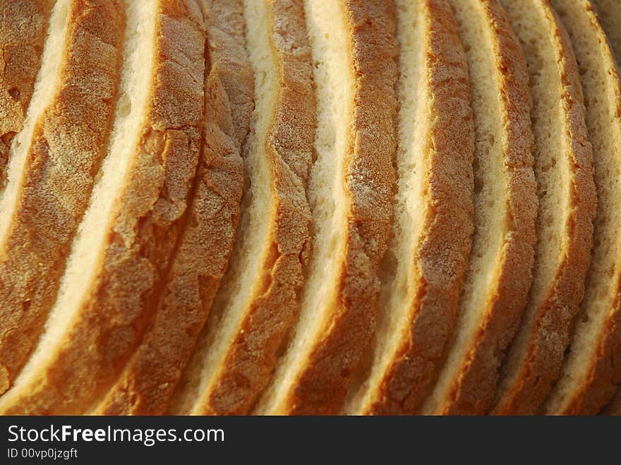 Large slices of golden brown crusty bread